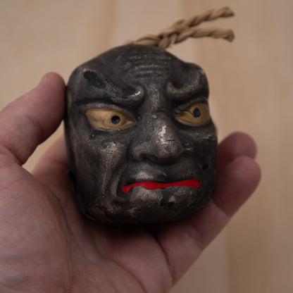 Vintage Japanese Clay Dorei Nio Guardian head Bell