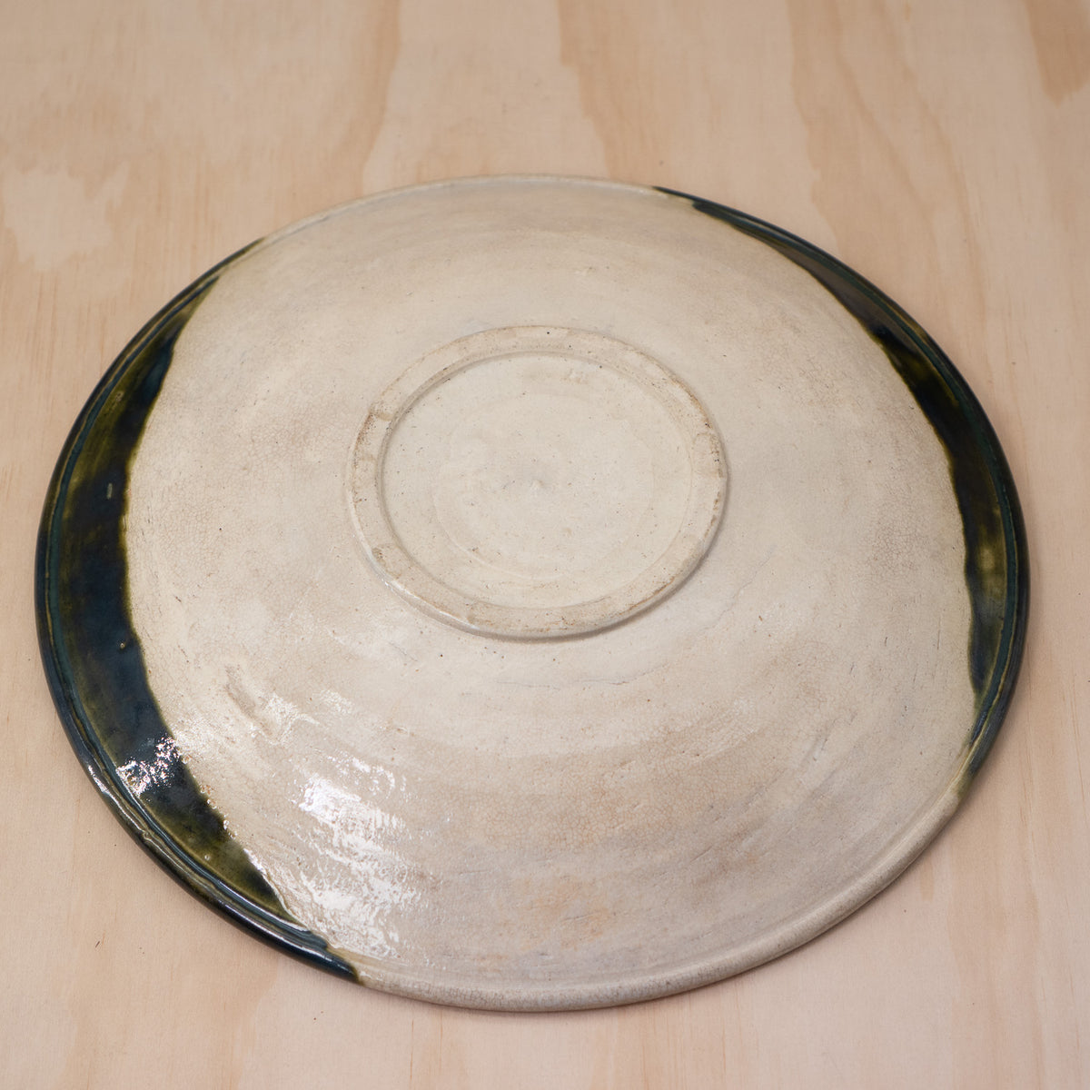 Vintage Japanese Large Oribe Shaku-Zara Serving plate