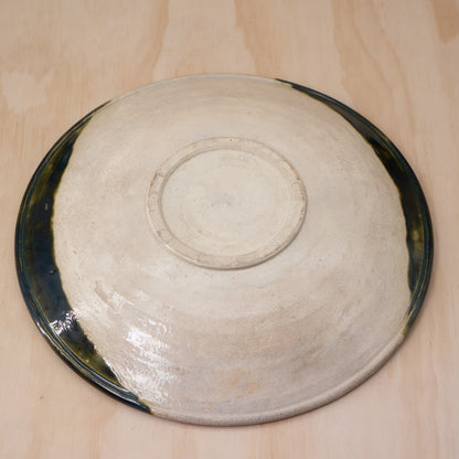 Vintage Japanese Large Oribe Shaku-Zara Serving plate