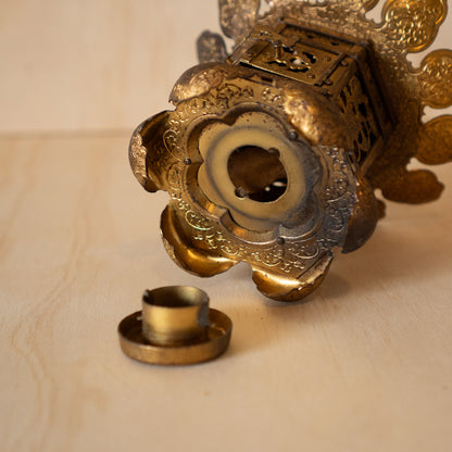 Vintage Japanese Gilt Brass Shrine Lanterns - pair