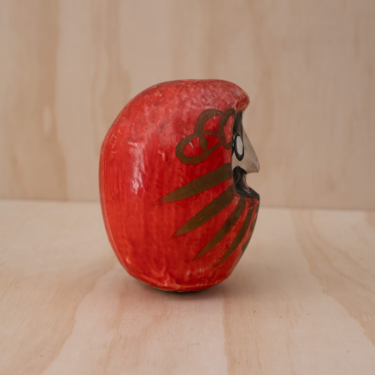 Vintage Japanese Paper Mache Okiagari Roly-Poly Daruma Figure
