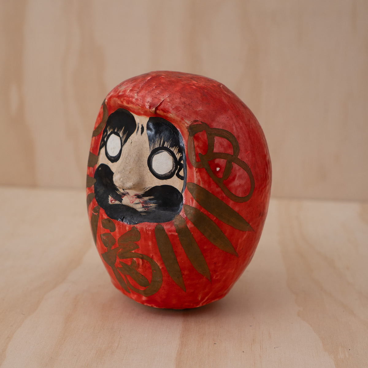 Vintage Japanese Paper Mache Okiagari Roly-Poly Daruma Figure