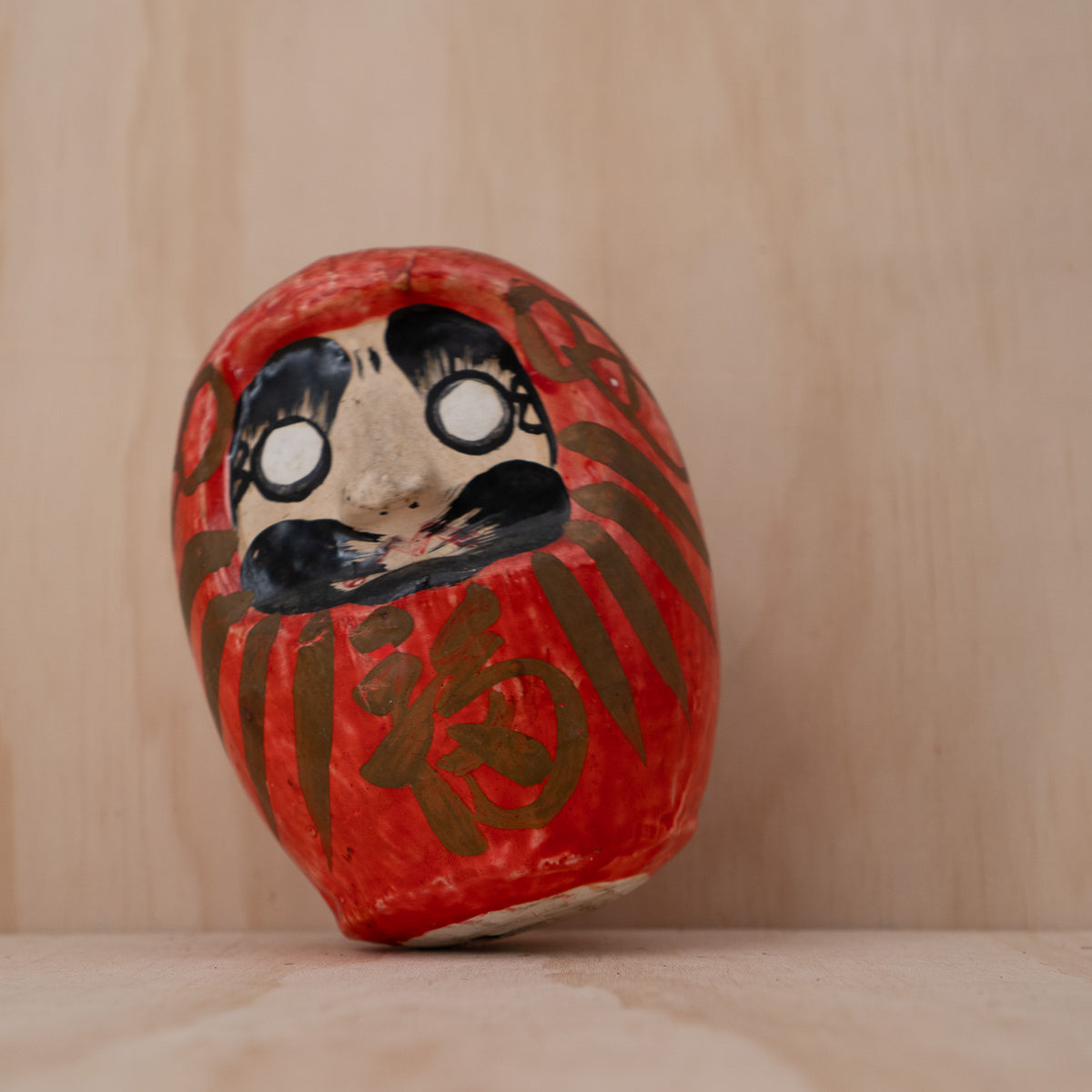 Vintage Japanese Paper Mache Okiagari Roly-Poly Daruma Figure