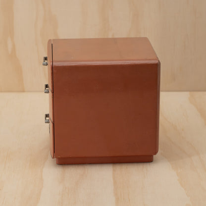 Vintage Early Showa period Japanese small pink lacquer 3 drawer box