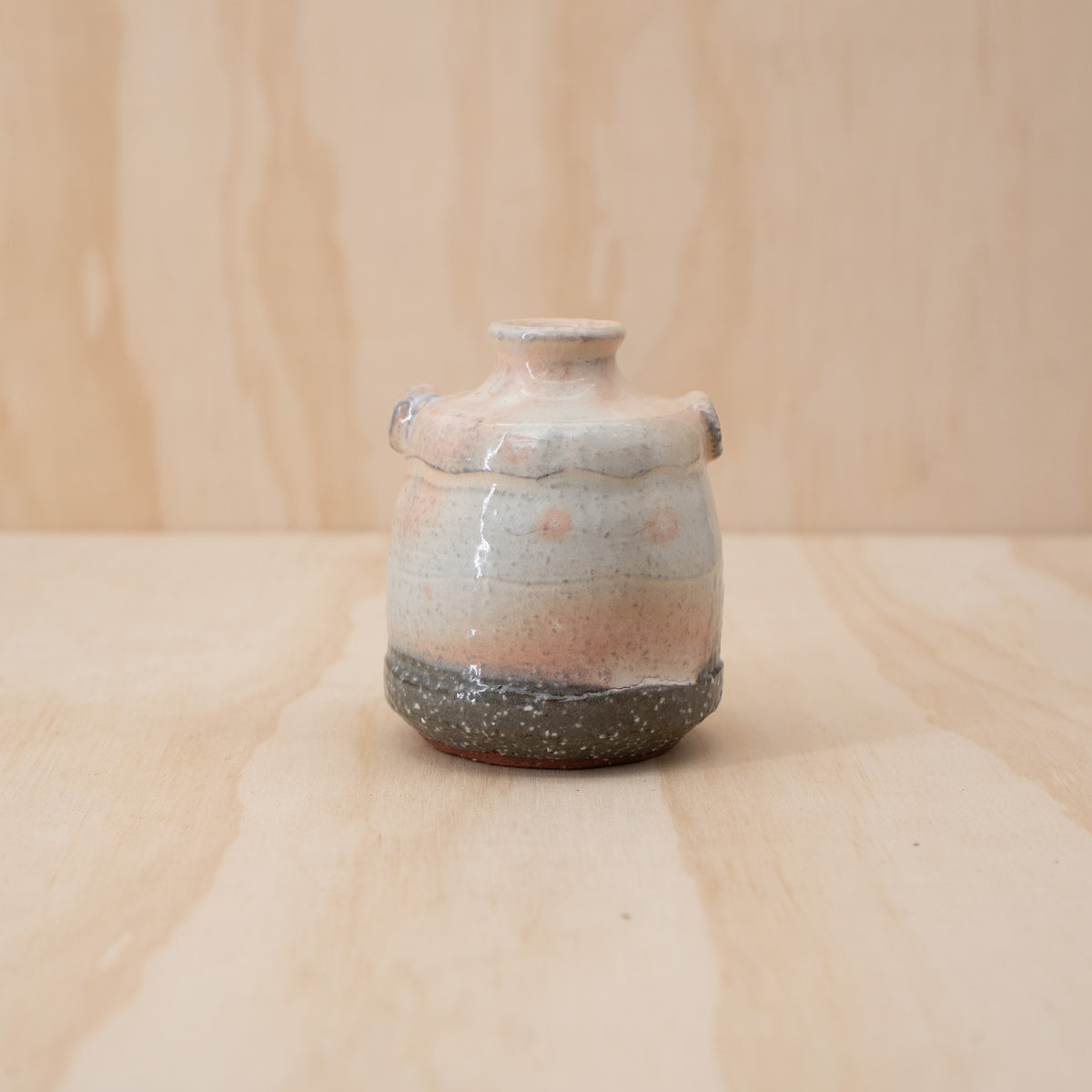 Vintage Japanese Pink and White Hanaire vase
