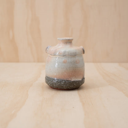 Vintage Japanese Pink and White Hanaire vase