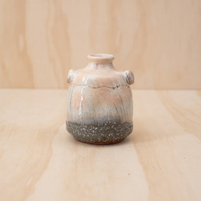 Vintage Japanese Pink and White Hanaire vase