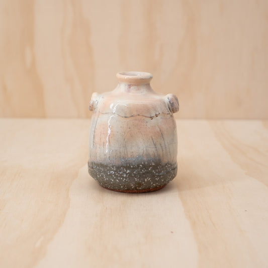 Vintage Japanese Pink and White Hanaire vase