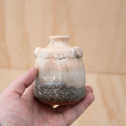 Vintage Japanese Pink and White Hanaire vase