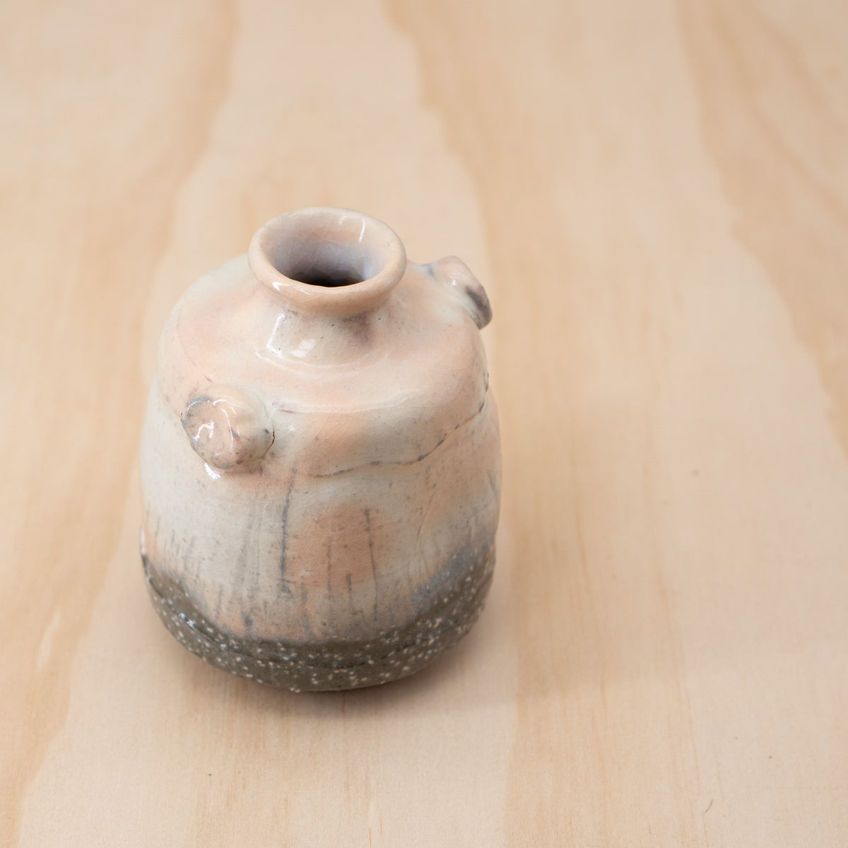Vintage Japanese Pink and White Hanaire vase