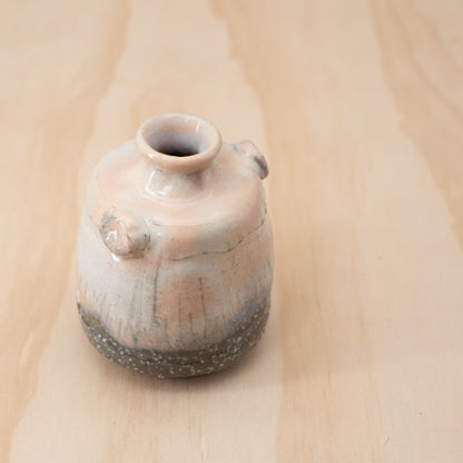 Vintage Japanese Pink and White Hanaire vase