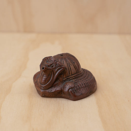 Antique Japanese Ceramic Suiteki water pourer - Samurai Kabuto Helmet