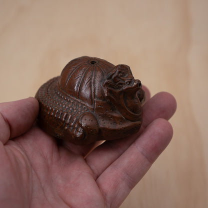 Antique Japanese Ceramic Suiteki water pourer - Samurai Kabuto Helmet