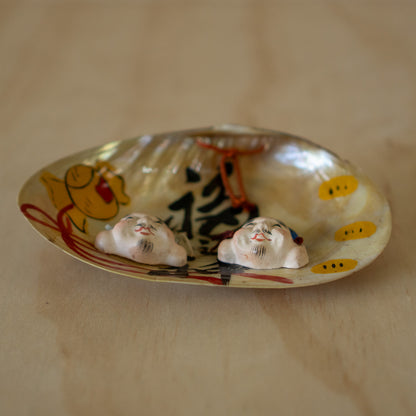 Vintage Japanese Showa Period Good Luck Shell Charm