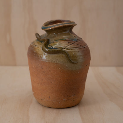 Vintage Japanese Shigaraki Ceramic snake vase