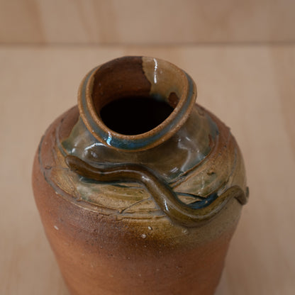 Vintage Japanese Shigaraki Ceramic snake vase
