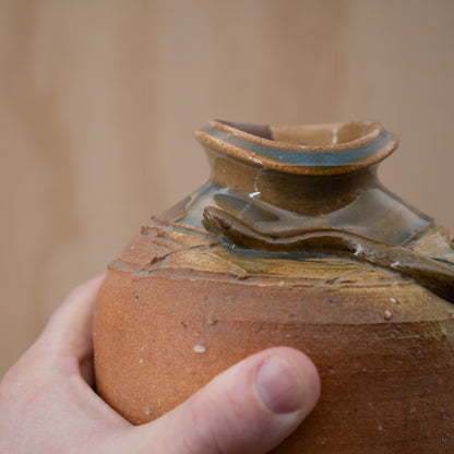 Vintage Japanese Shigaraki Ceramic snake vase