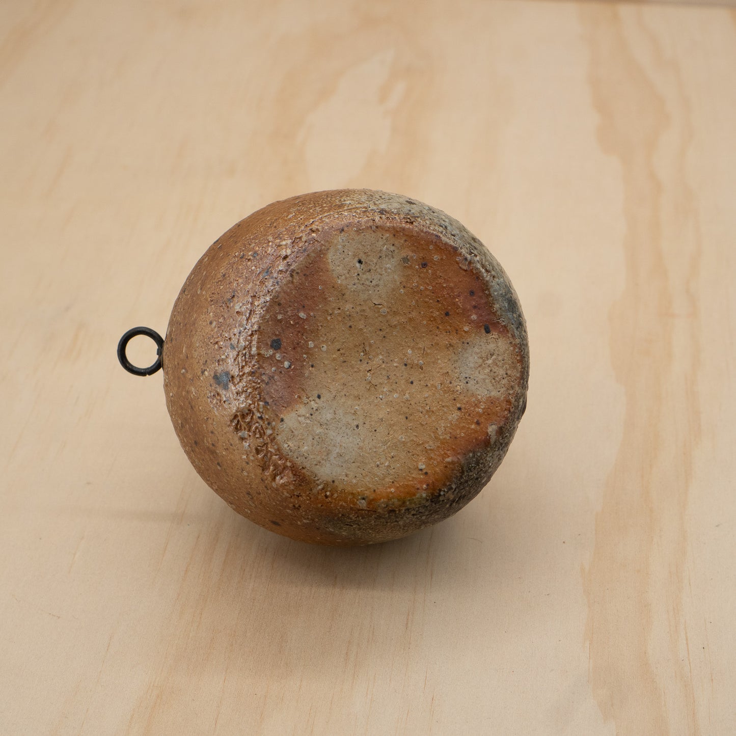 Vintage Japanese Ceramic Wabi Sabi Shigaraki Wall Vase