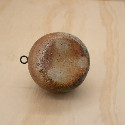 Vintage Japanese Ceramic Wabi Sabi Shigaraki Wall Vase