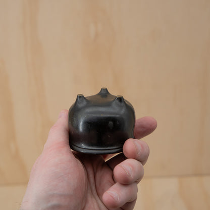 Antique Japanese small squat form bronze koro incense burner