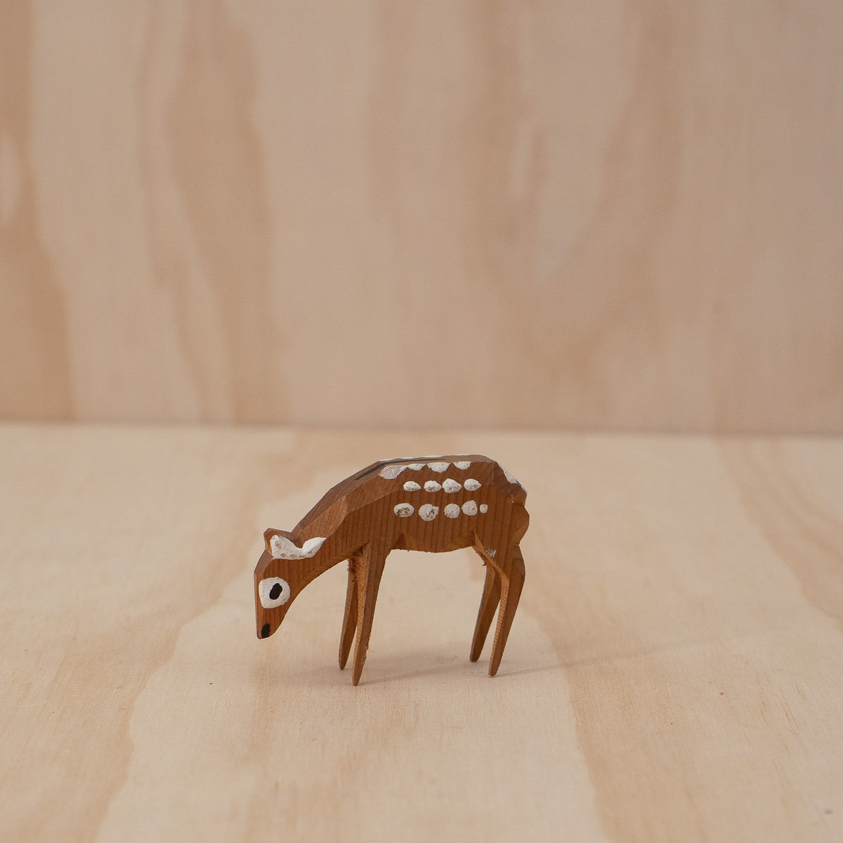 Vintage Japanese Showa Period Ittobori Carved Deer - Nara