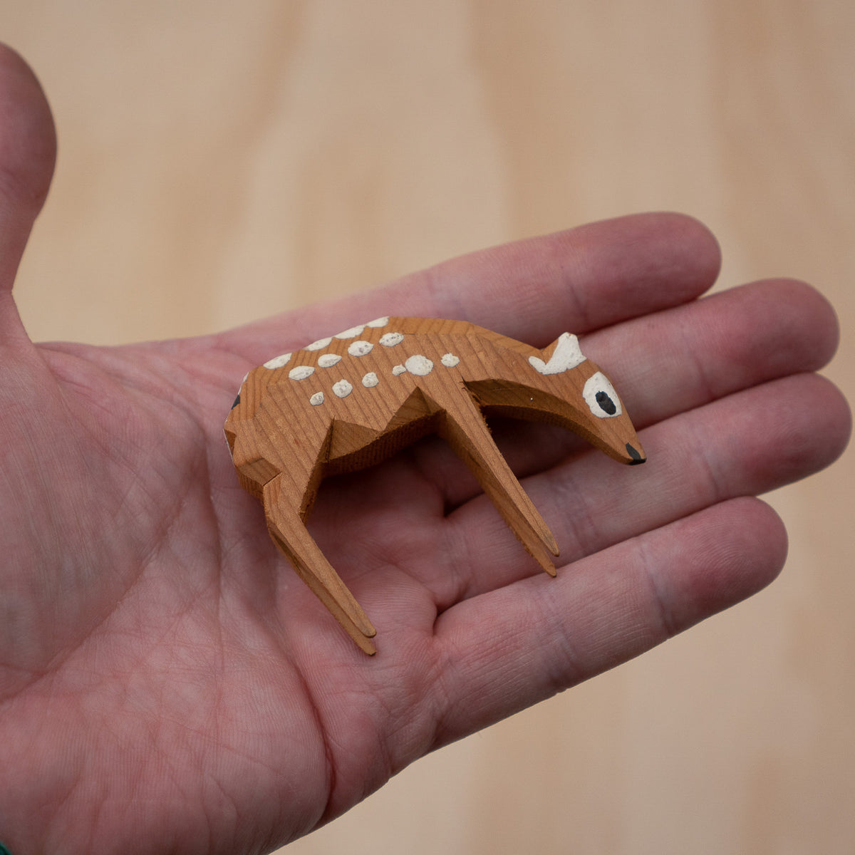 Vintage Japanese Showa Period Ittobori Carved Deer - Nara