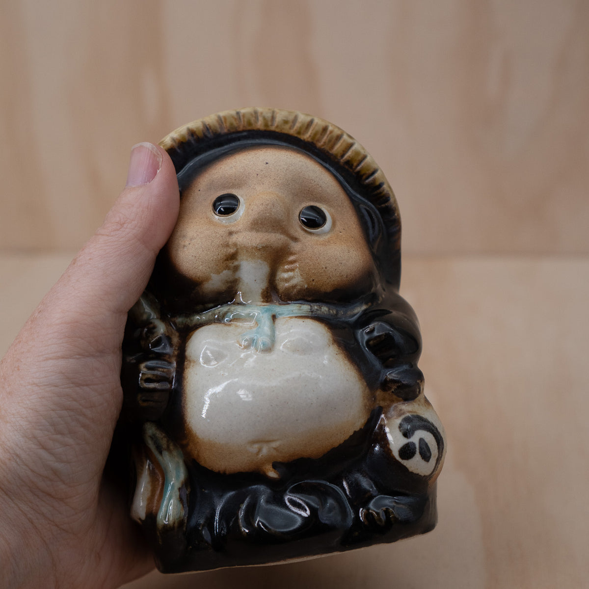 Small Ceramic Japanese Tanuki Money Box