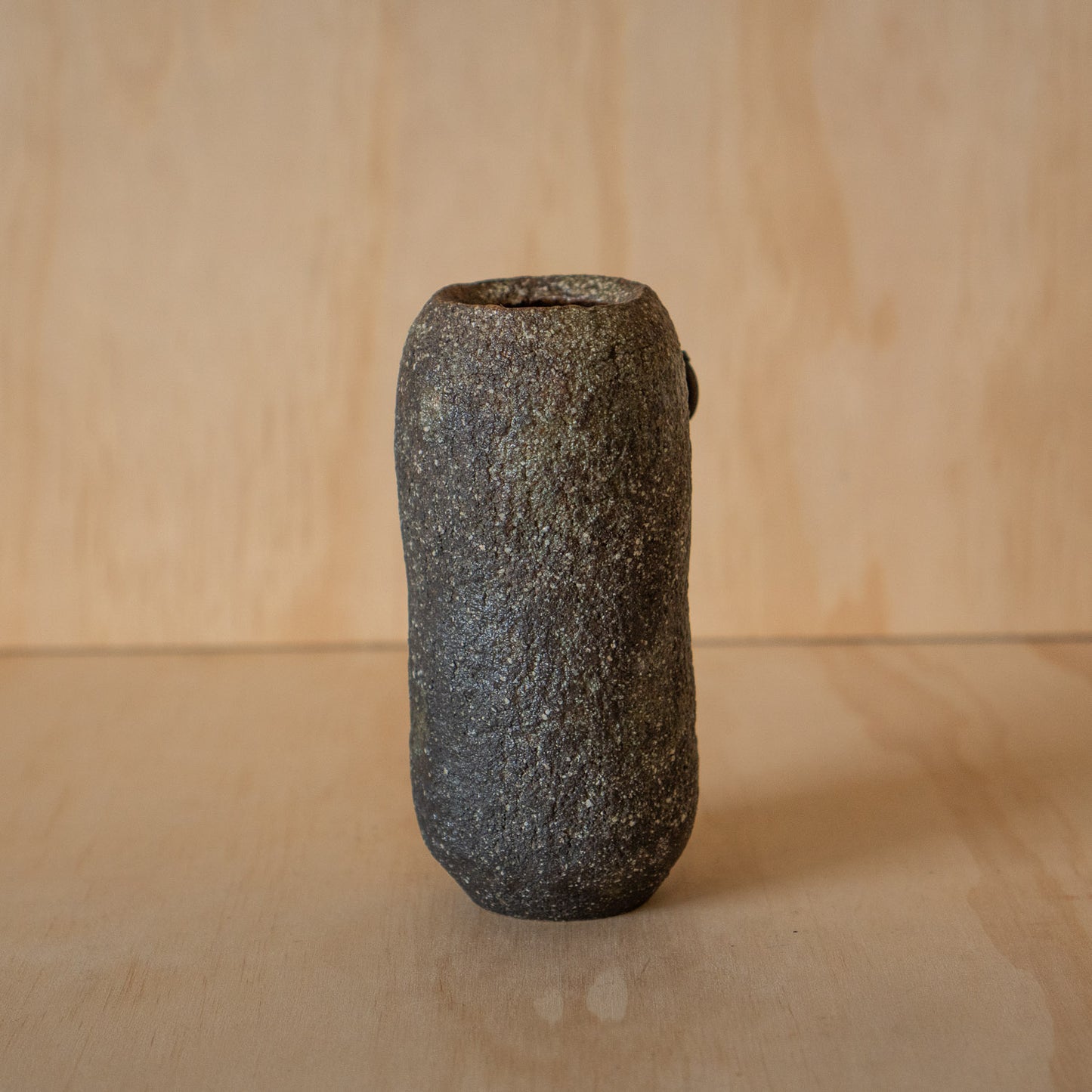 Vintage Japanese Ceramic Stone Textured Wall Vase