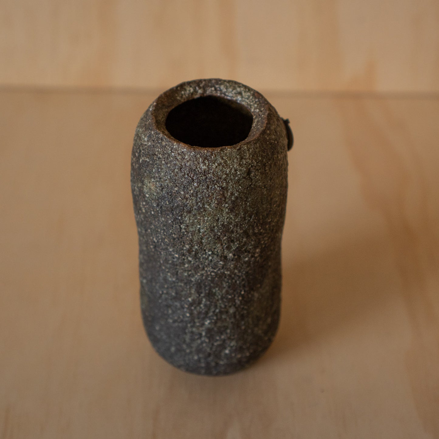 Vintage Japanese Ceramic Stone Textured Wall Vase
