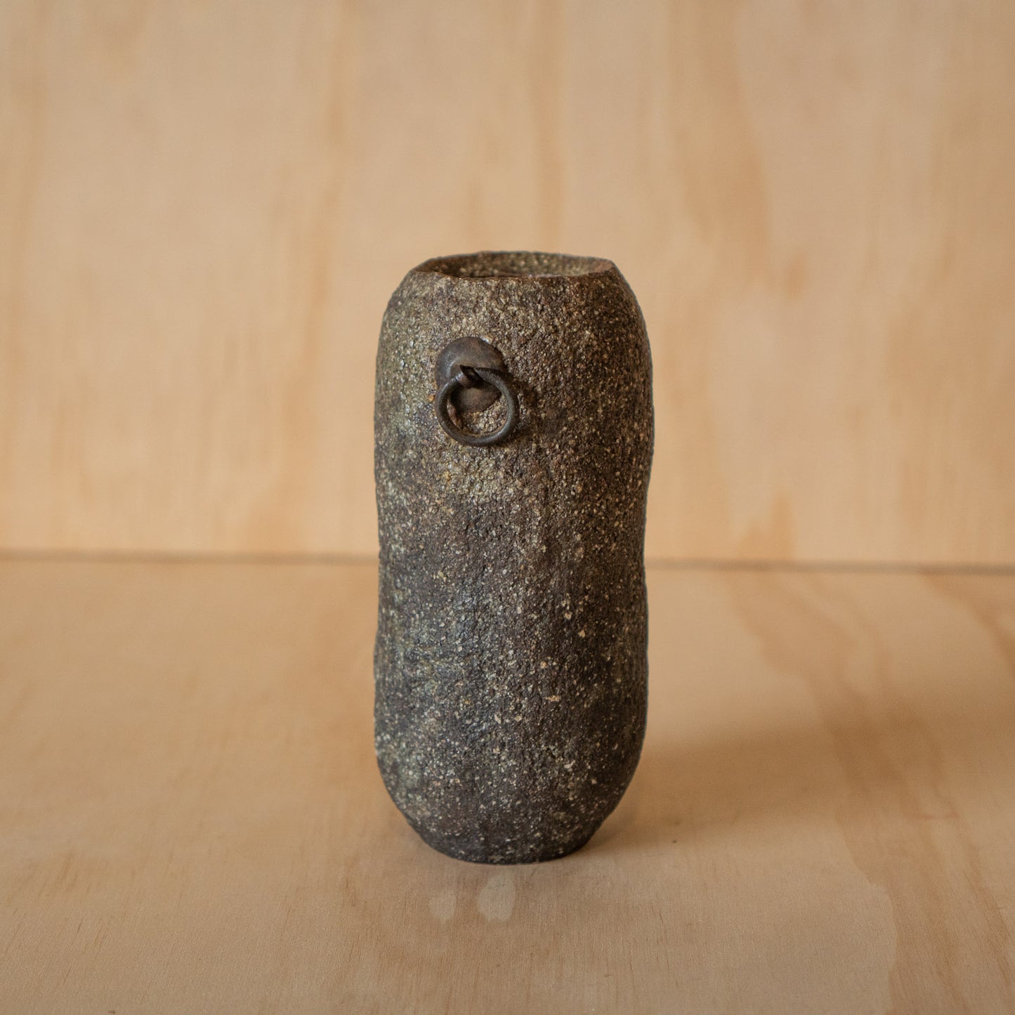 Vintage Japanese Ceramic Stone Textured Wall Vase