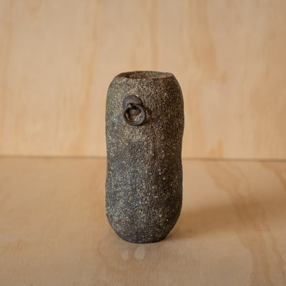 Vintage Japanese Ceramic Stone Textured Wall Vase