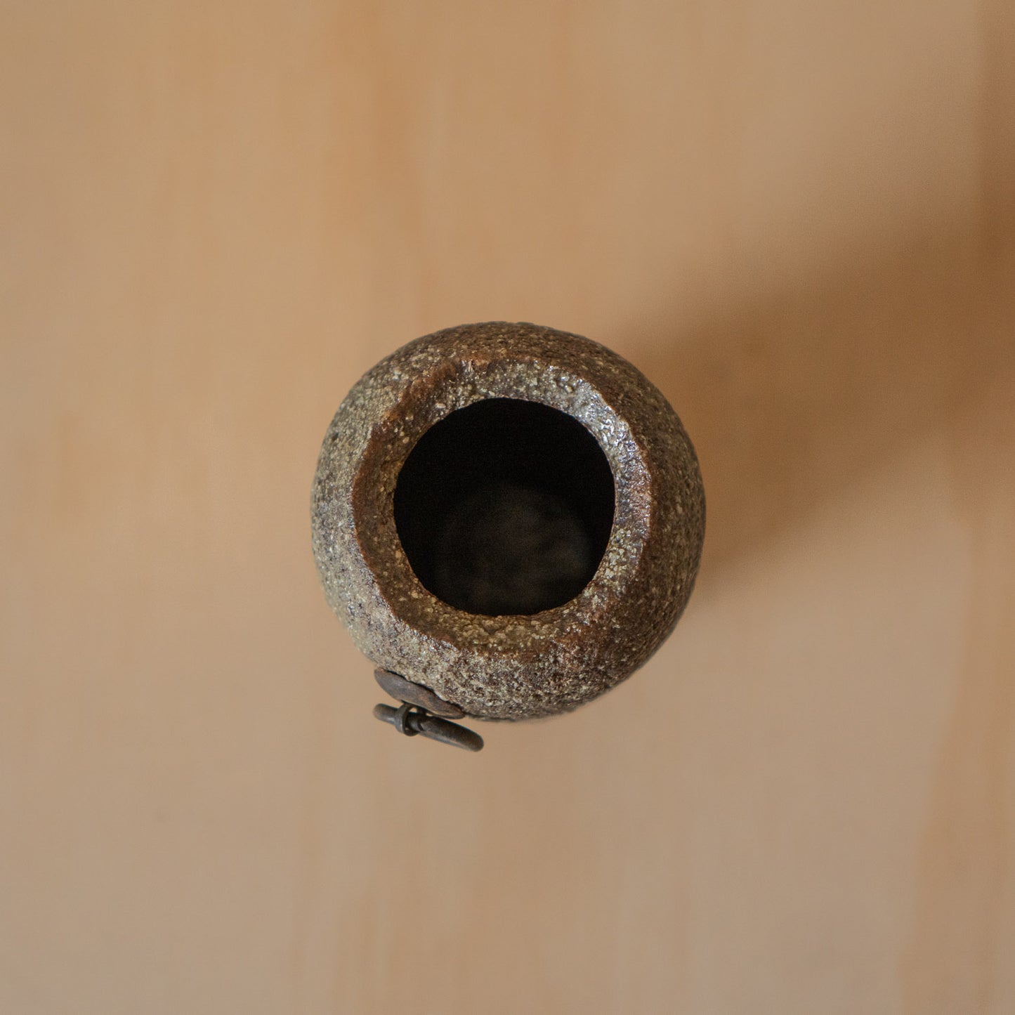 Vintage Japanese Ceramic Stone Textured Wall Vase