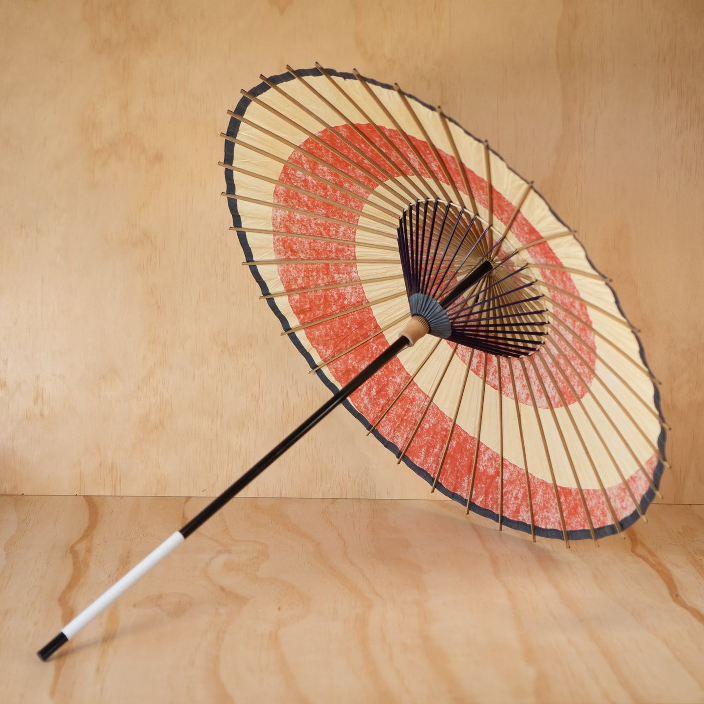 Vintage Japanese Traditional Wagasa Umbrella - Red Swirl
