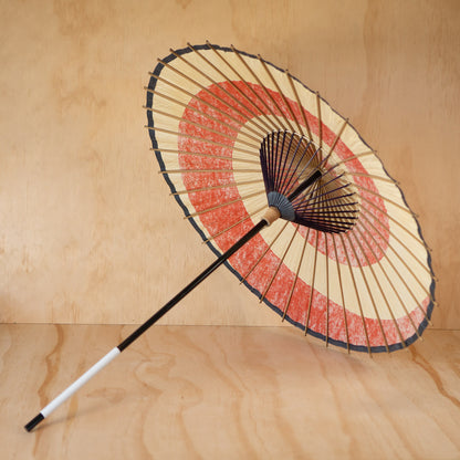 Vintage Japanese Traditional Wagasa Umbrella - Red Swirl