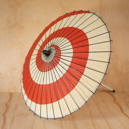 Vintage Japanese Traditional Wagasa Umbrella - Red Swirl