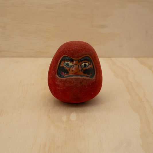 Vintage Japanese Showa Period Retro Velvet Daruma Money box