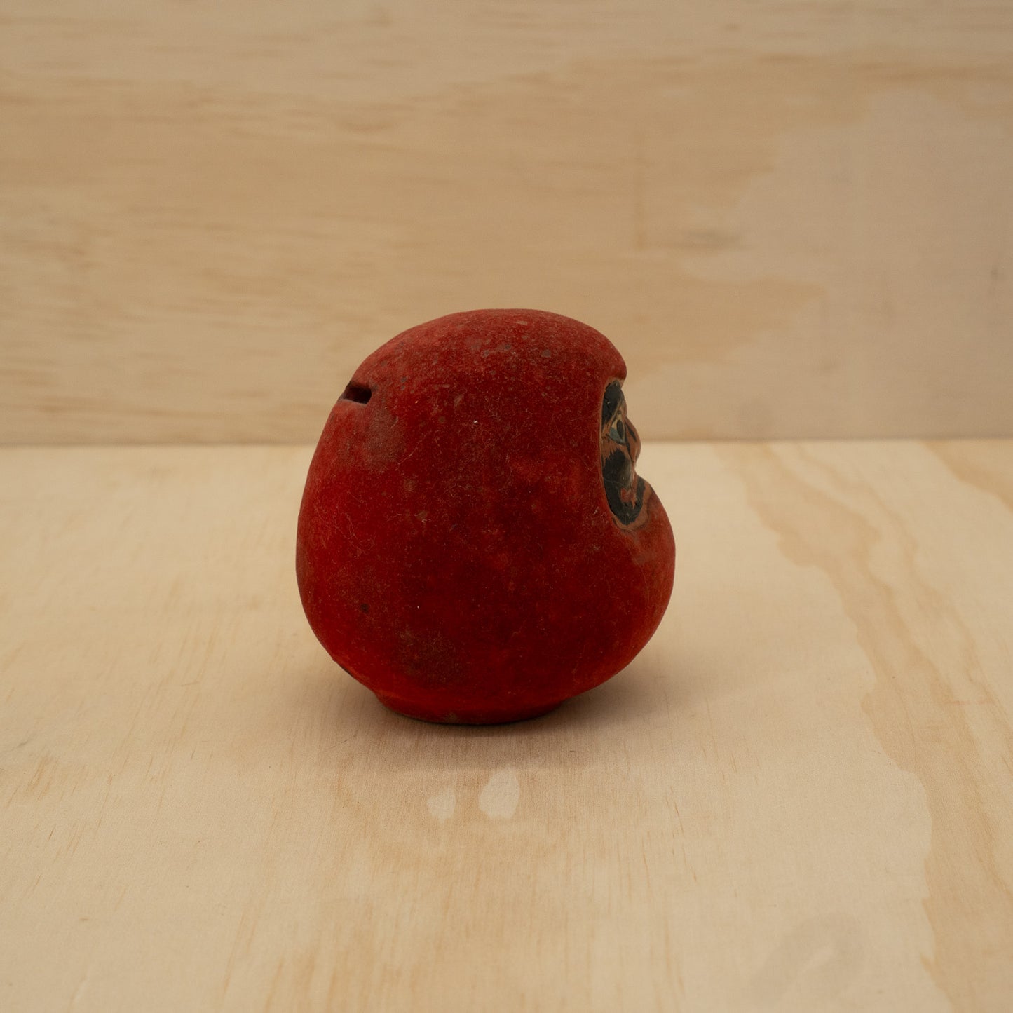 Vintage Japanese Showa Retro Velvet Daruma Money box