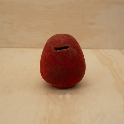Vintage Japanese Showa Retro Velvet Daruma Money box
