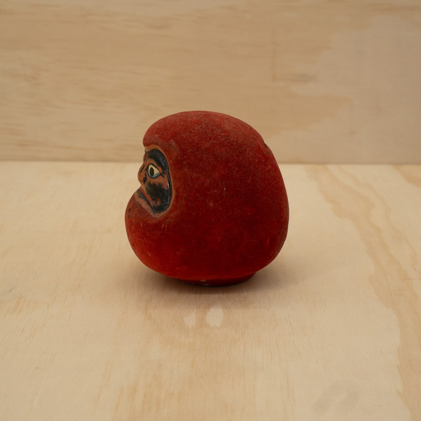 Vintage Japanese Showa Retro Velvet Daruma Money box