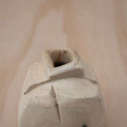 Vintage Japanese Ceramic White Kurinuki Vase