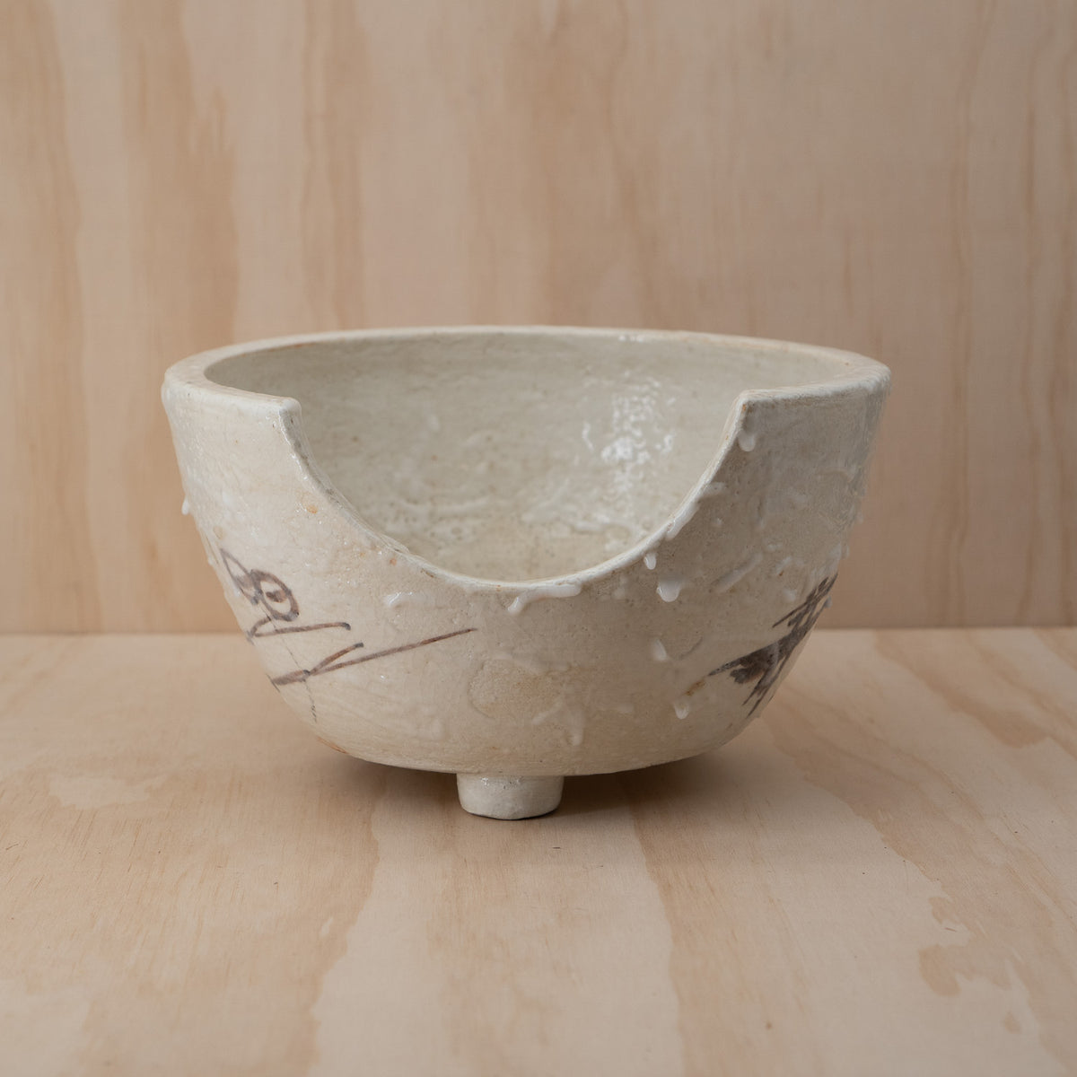 Vintage Japanese Shino Tea Ceremony Hibachi Burner - Bowl