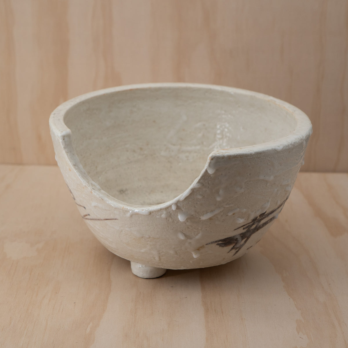 Vintage Japanese Shino Tea Ceremony Hibachi Burner - Bowl