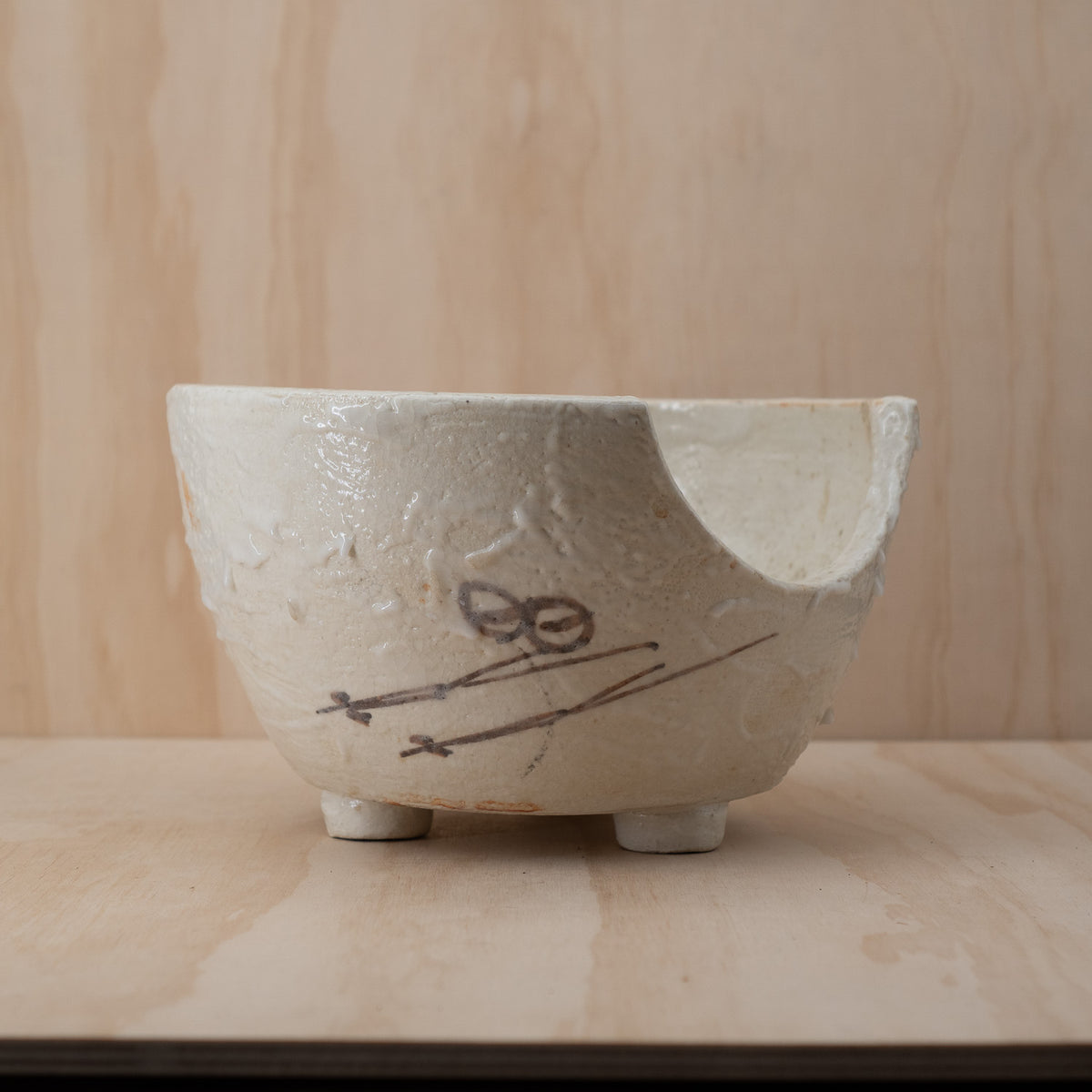 Vintage Japanese Shino Tea Ceremony Hibachi Burner - Bowl