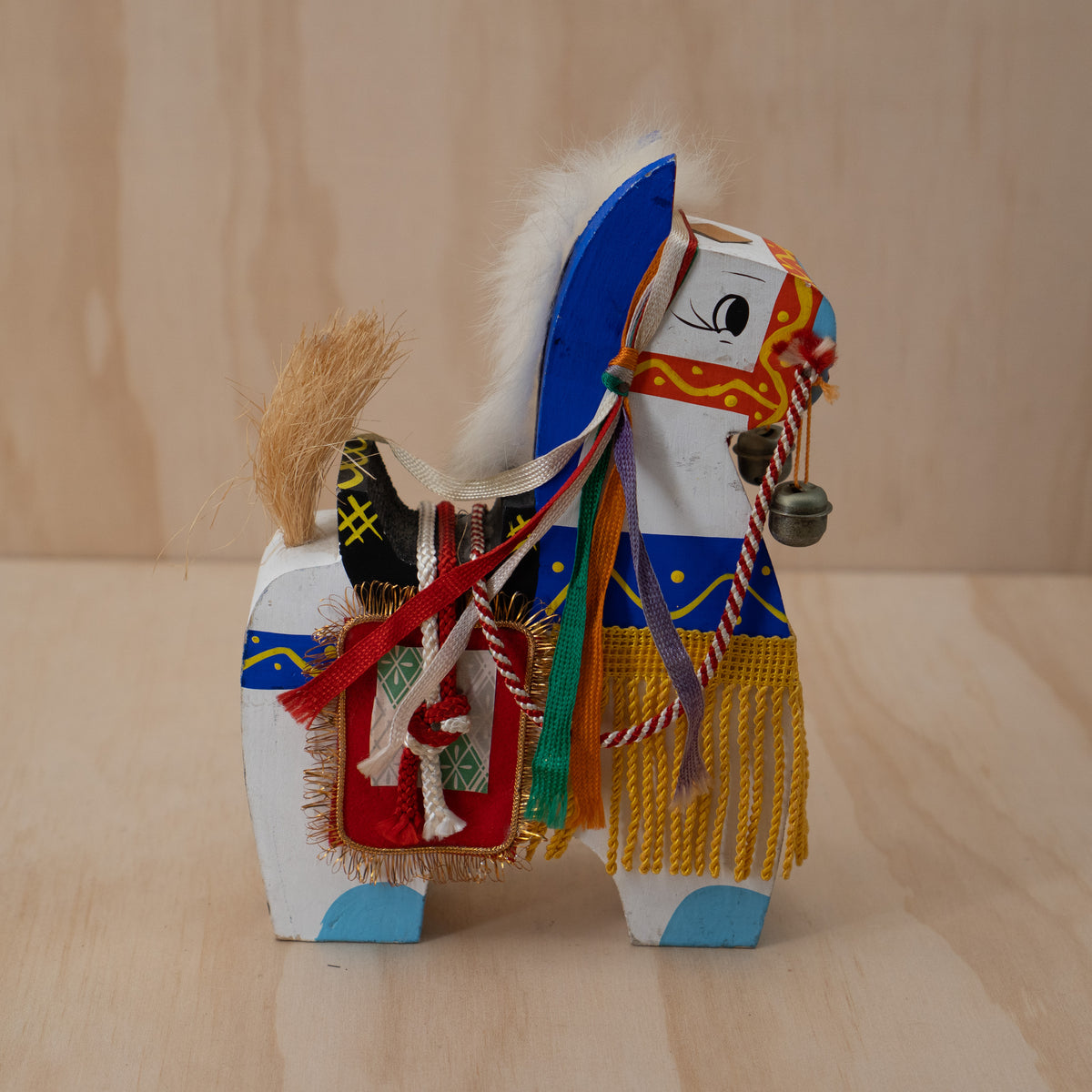 Vintage Japanese Folk Toy Horse - Chagu Chagu Umakko - White