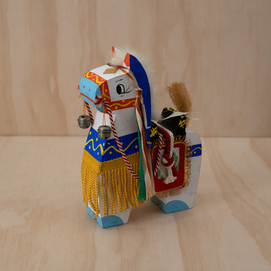 Vintage Japanese Folk Toy Horse - Chagu Chagu Umakko - White