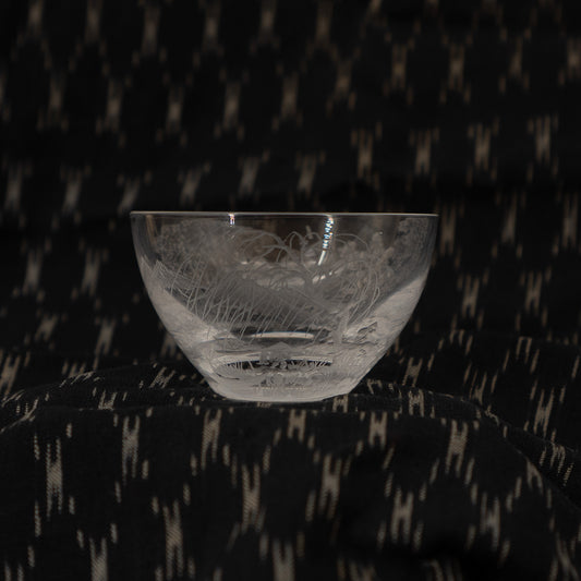 Japanese Osamu Hashimoto hand cut crystal sake cup in box - 2
