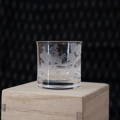 Japanese Osamu Hashimoto hand cut crystal sake cup in box - 1
