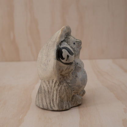 Vintage Japanese Small Rustic Ceramic Tanuki Statue