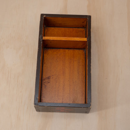 Antique Japanese Jubako Black Lacquered Bento Box "Zen" Tray