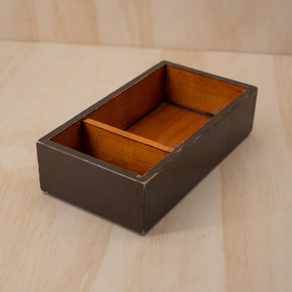 Antique Japanese Jubako Black Lacquered Bento Box "Zen" Tray